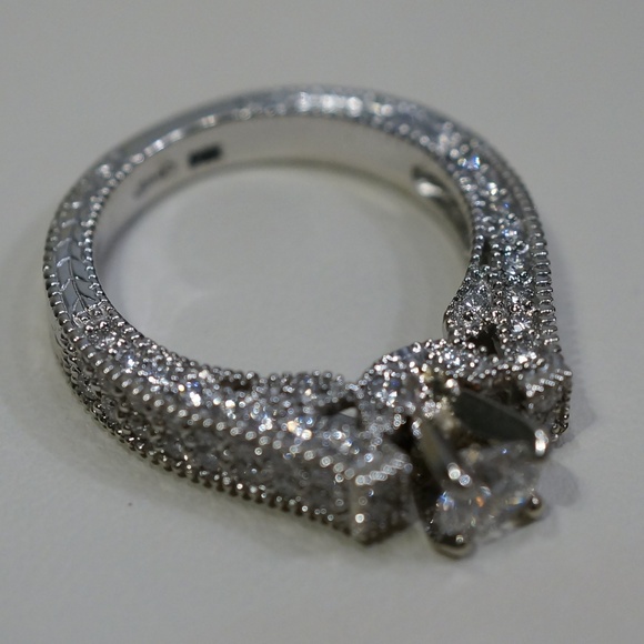 14KW Gold Genuine Diamond Engagement Ring - Picture 4 of 8